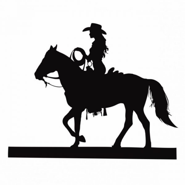 aufkleber fuer pferdeanhaenger "cowgirl"