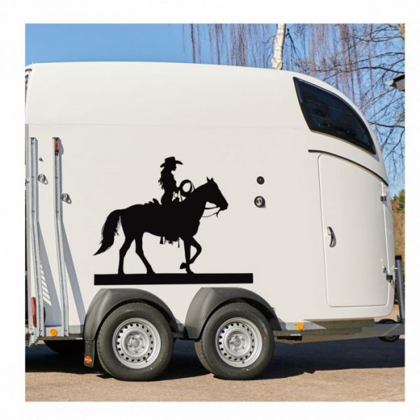 aufkleber fuer pferdeanhaenger "cowgirl"