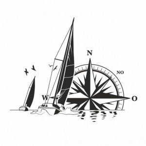wohnmobil aufkleber segel und kompass maritimes design