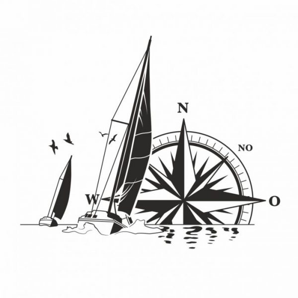 wohnmobil aufkleber segel und kompass maritimes design