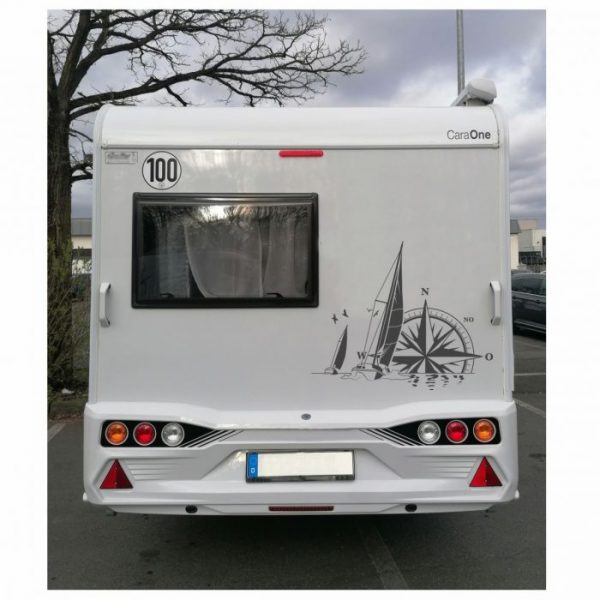 wohnmobil aufkleber segel und kompass maritimes design