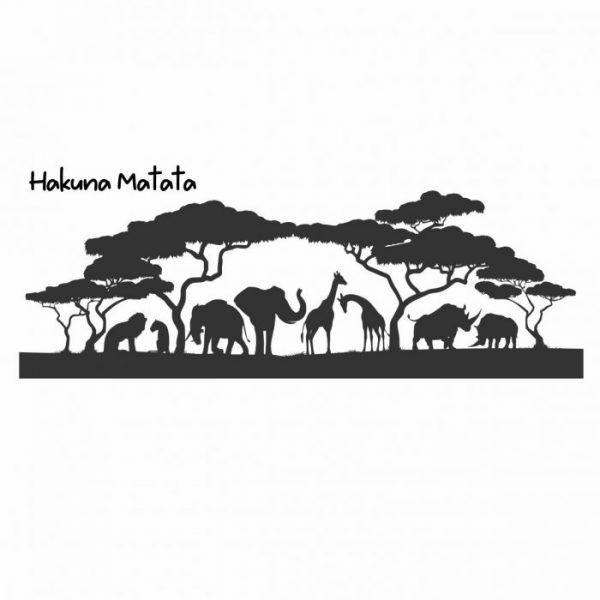 aufkleber afrika skyline hakuna matata für wohnmobil mit wunschtext