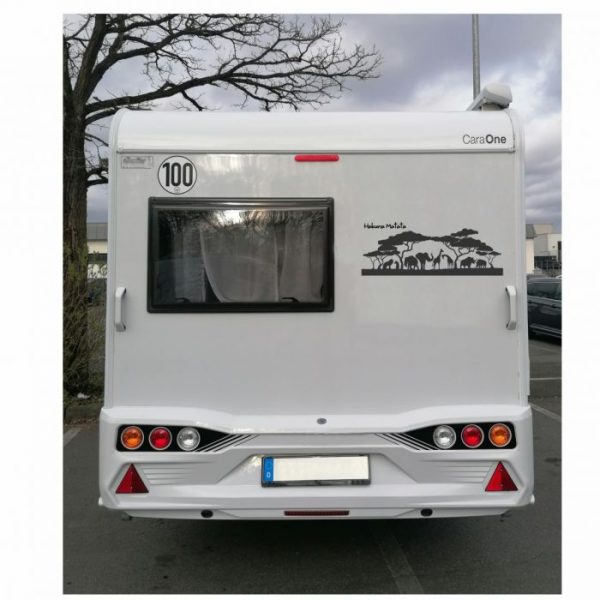 aufkleber afrika skyline hakuna matata für wohnmobil mit wunschtext