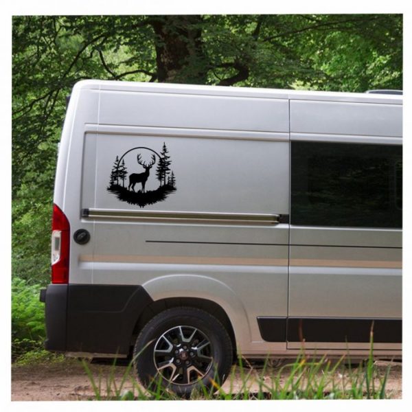 hirsch wald aufkleber wohnmobil viele farben und groessen