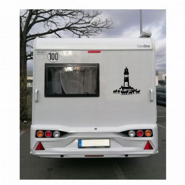 leuchtturm mit schafe wohnmobil aufkleber