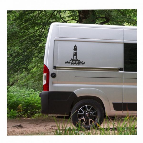 leuchtturm mit schafe wohnmobil aufkleber