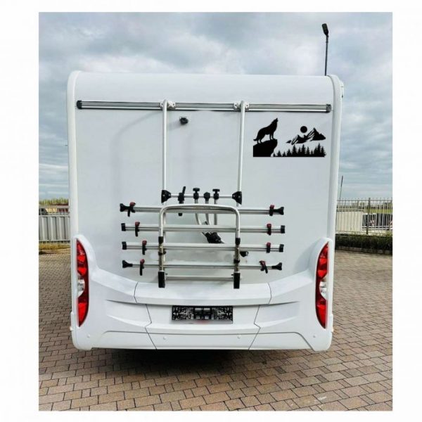 heulender wolf auf berg aufkleber wohnmobil