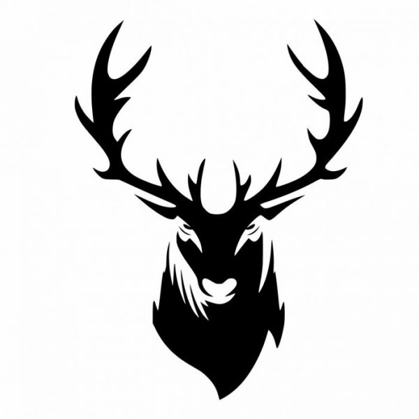 hirschkopf design style, jagd aufkleber
