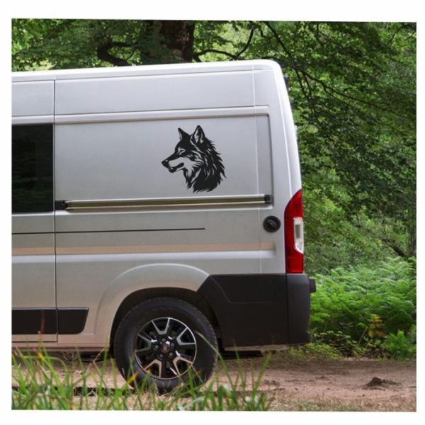 wolf kopf großer aufkleber