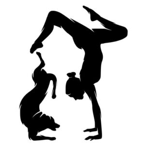 Auto Aufkleber Dogdancing Girl and Dog