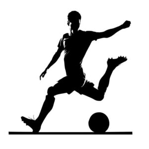 Aufkleber Fußball Spieler Silhouetten 20 x 20 cm