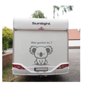 Koala Aufkleber mit Schriftzug "Was guckst du?"