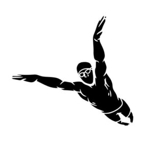 Turmspringer Schwimmer Aufkleber 20x20 cm