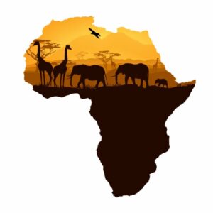 Wohnmobil Caravan Aufkleber- Afrika Landkarte Digitaldruck