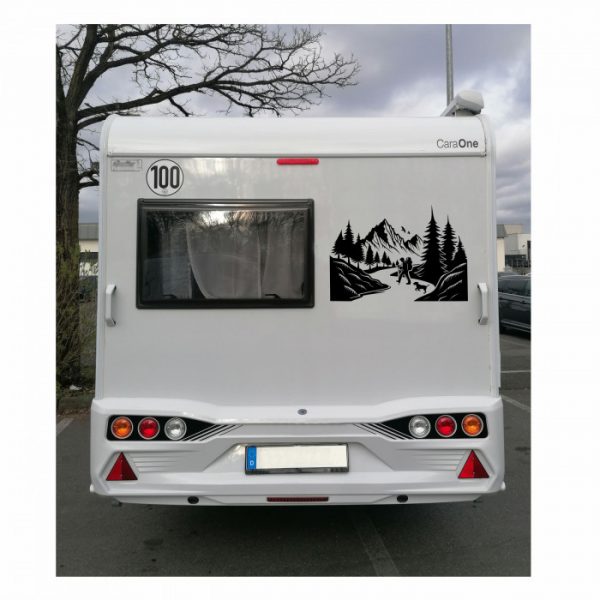 wohnmobil aufkleber wanderer mit hund