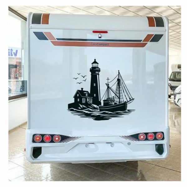wohnmobil aufkleber kutter mit leuchtturm
