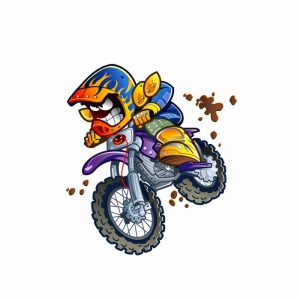 motocross dirtbike comic digitaldruck aufkleber