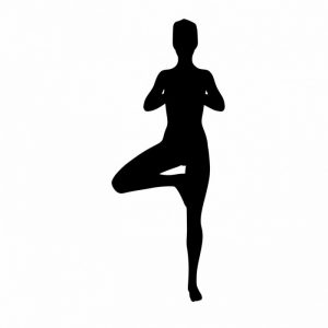 yoga silhouette 6 x 15 cm aufkleber