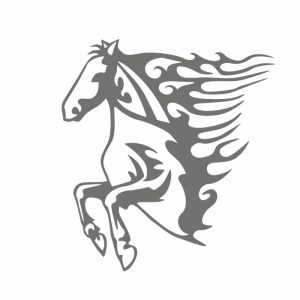pferdeanhänger aufkleber design lucky