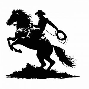 cowboy western aufkleber für pferdeanhänger