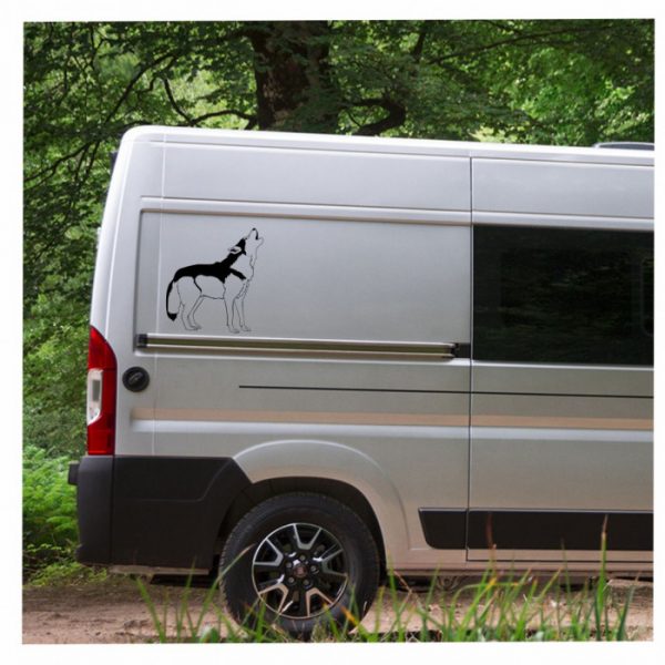 aufkleber wolf wohnmobil, anhänger, trailer