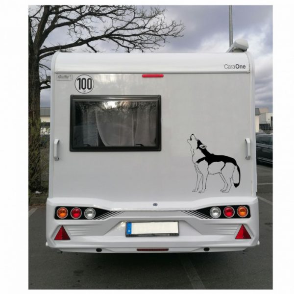 aufkleber wolf wohnmobil, anhänger, trailer
