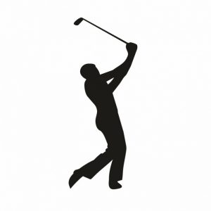 golfspieler aufkleber 10 x 4 cm