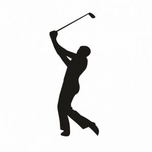 golfspieler aufkleber 10 x 4 cm