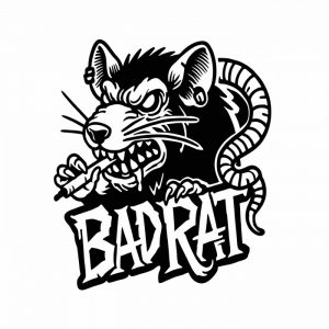 bad rat aufkleber 20 x 23 cm