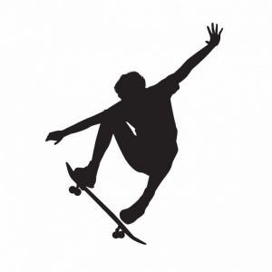 skatebord skater aufkleber 15 x 15 cm