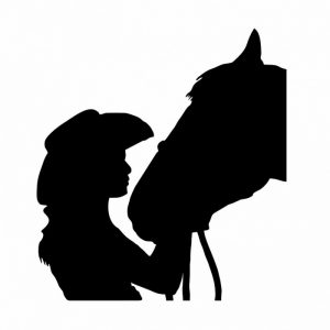 frau mit pferd aufkleber