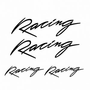 racing Schriftzug Aufkleber set