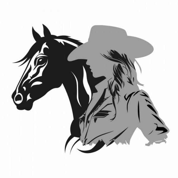 cowgirl western digitaldruck aufkleber