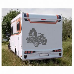 biker love paar aufkleber wohnmobil