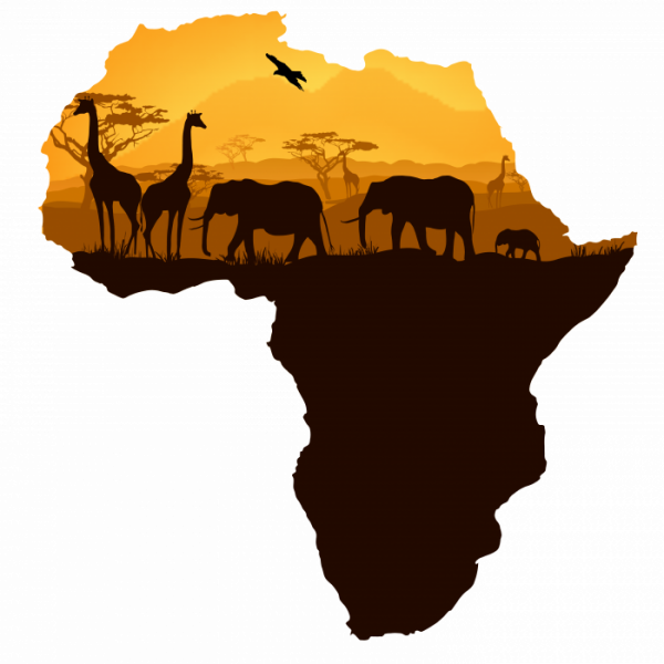 afrika silhouette aufkleber farbig für wohnmobil.