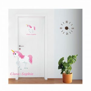 türaufkleber einhorn mit personalisiert mit name digitaldruck wand oder türtattoo.