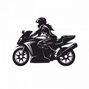 biker lady heizer aufkleber sticker 20 x 15 cm