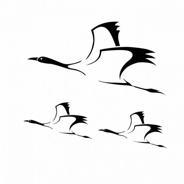 kraniche aufkleber 3er set für vogelschutz auf scheiben oder am fahrzeug viele farben