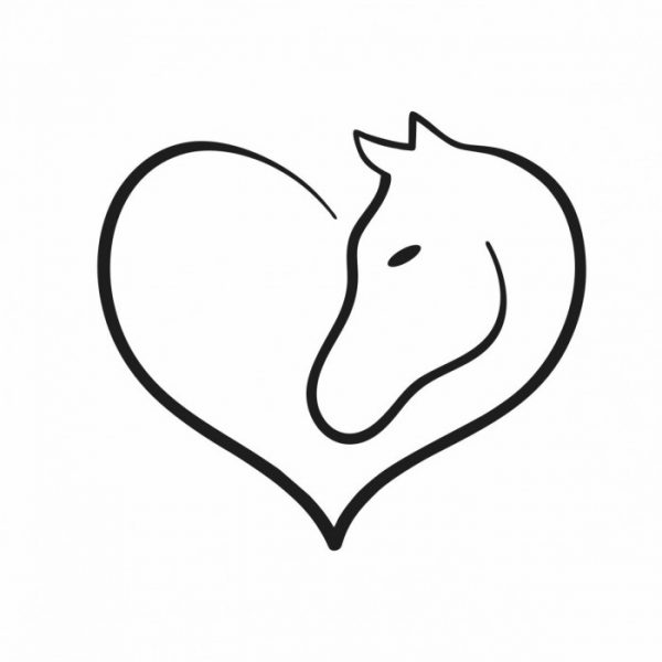 pferdekopf mit herz aufkleber für pferdeanhänger love viele farben und größen neu