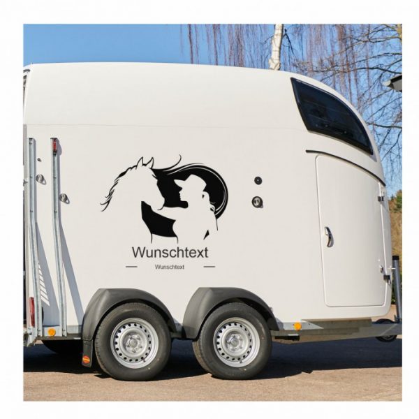 frau mit pferdekopf und personalisieren namen silhouette viele farben styl individuell