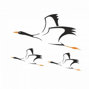 kraniche aufkleber bis xxl