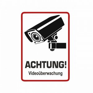 aufkleber videoüberwachung kamera video überwacht sticker 1er, 3 er, 5er satz