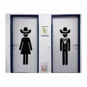 aufkleber toiletten männchen western style