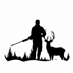 jäger mit hirsch aufkleber