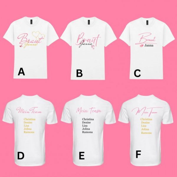 junggesellinnenabschied jga braut individuelle t shirts