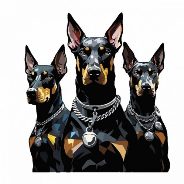 aufkleber dobermann 20 x 20 cm