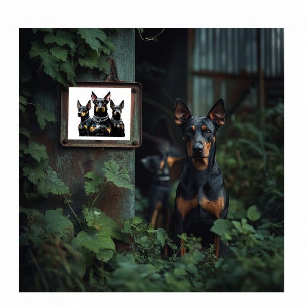 aufkleber dobermann 20 x 20 cm