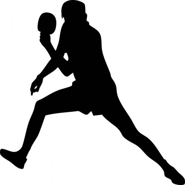 tischtennis aufkleber silhouette
