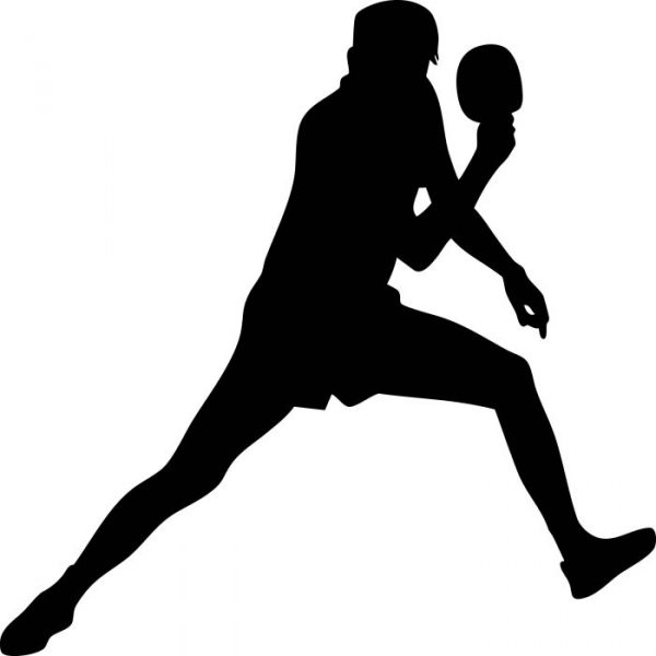 tischtennis aufkleber silhouette
