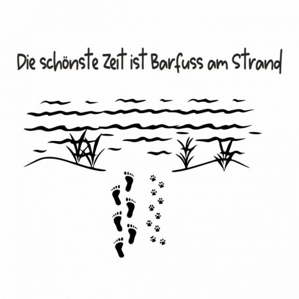 die schönste zeit ist barfuss am strand. aufkleber